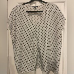 Hilary Radley Polka Dot V-Neck Blouse